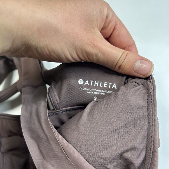 Athleta Tank Top Small 2-In-1 Ultimate Support Brown Purple Sports Bra Tank - Picture 7 of 8